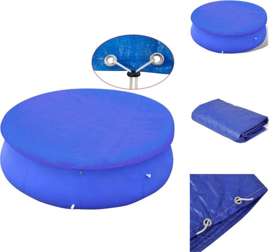VidaXL Zwembadafdekking Rond 385 cm Donkerblauw Zwembad afdekzeil
