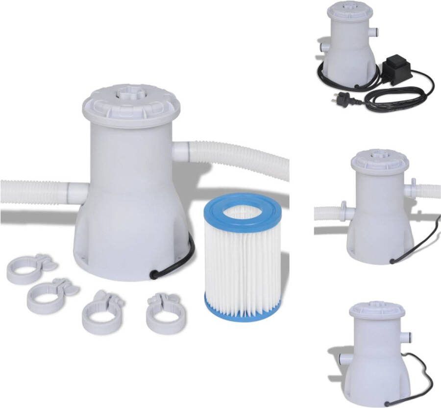 VidaXL Zwembadfilterpomp 2000 L u 18x19.5x29 cm 12V Zwembadfilter
