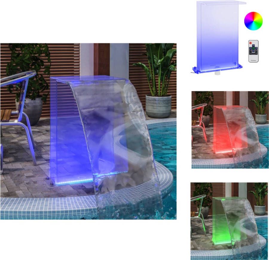 VidaXL Zwembadfontein met kleurrijke LED-verlichting 30 x 25 x 51 cm Duurzaam acryl Met afstandsbediening Fontein