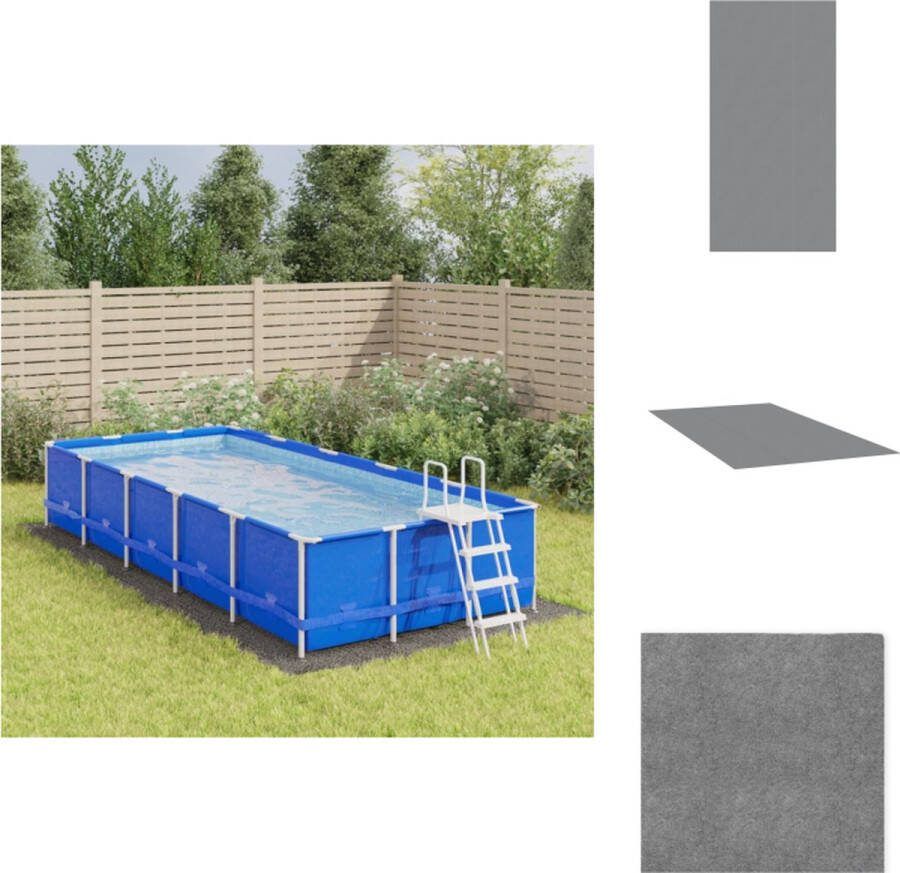 VidaXL Zwembadgrondzeil Polyester geotextiel 640 x 321 cm Lichtgrijs Zwembad afdekzeil