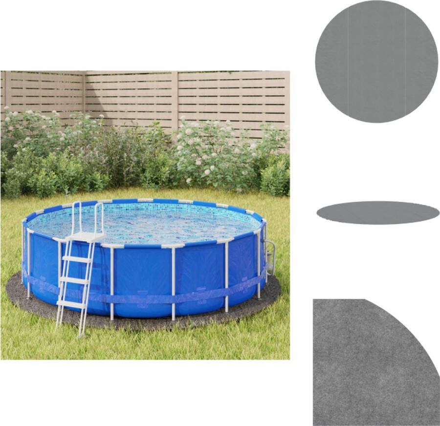 VidaXL Zwembadgrondzeil Polyester geotextiel Rond 306 cm Lichtgrijs Zwembad afdekzeil