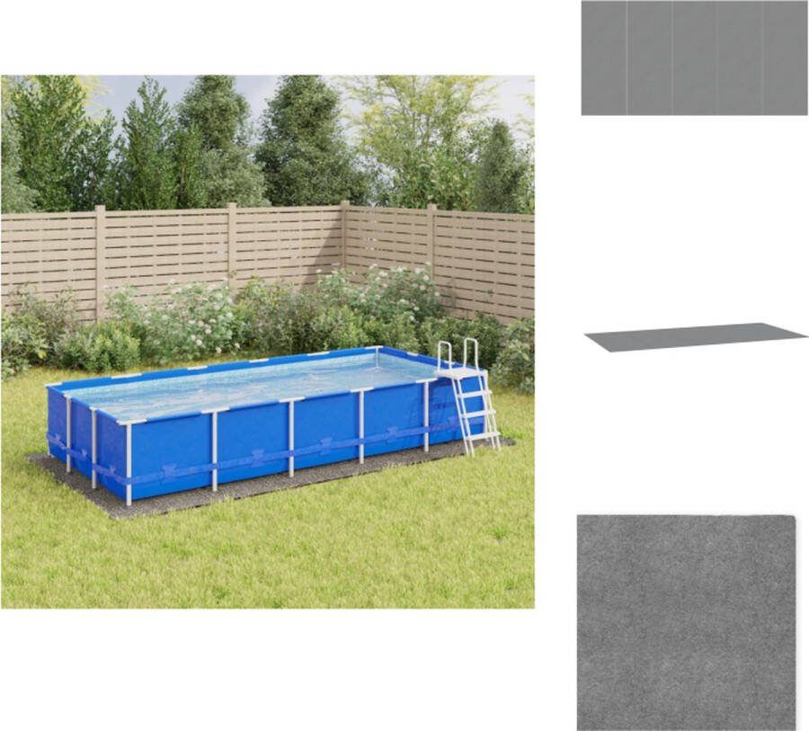 VidaXL Zwembadgrondzeil Polyester Rechthoekig 550x280cm Lichtgrijs Zwembad afdekzeil