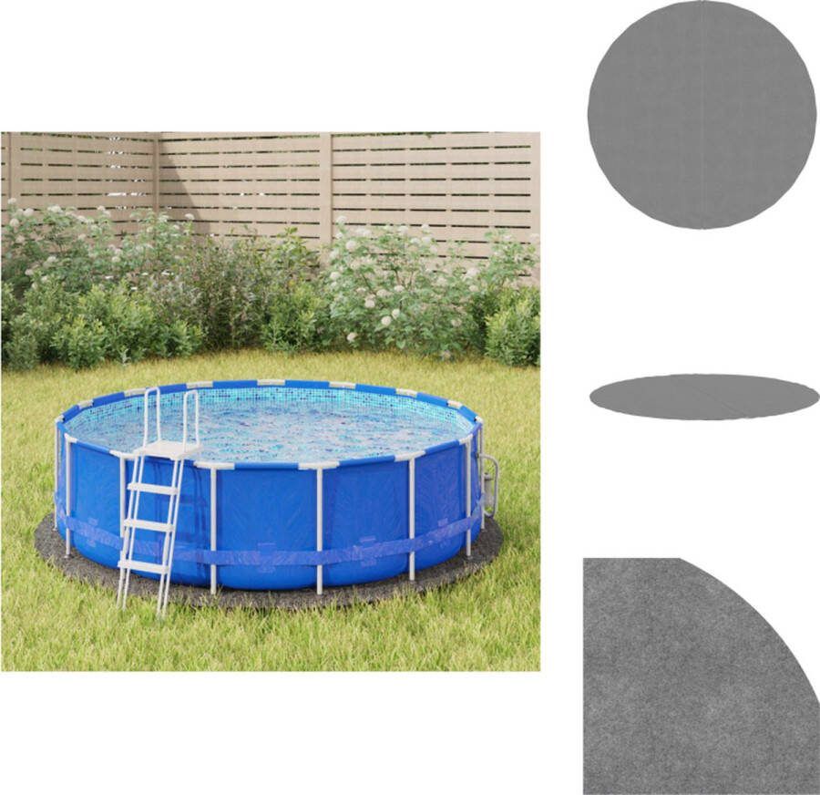 VidaXL Zwembadgrondzeil Rond 244 cm Polyester geotextiel Bescherming en verlenging Zwembad afdekzeil