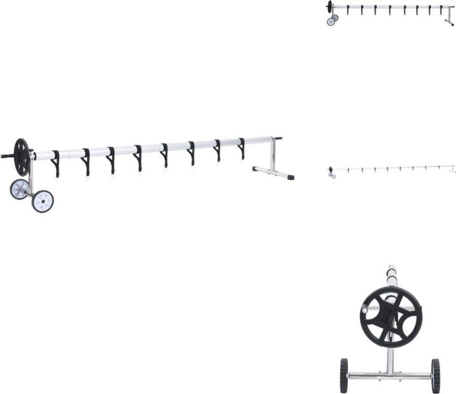 VidaXL Zwembadhoes Roller Zwart Zilver 1.5-6.3m lengte Corrosiebestendig aluminium Zwembadfilterpomp