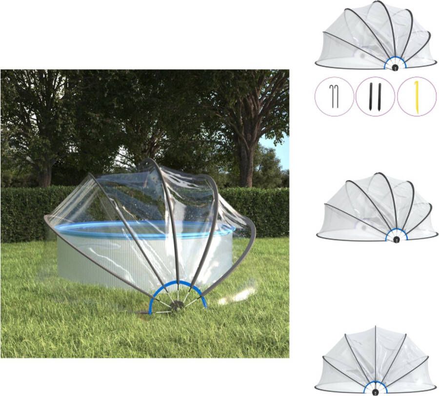 VidaXL Zwembadkoepel Beschermende en doorzichtige tent UPF 30 PVC 376x188 cm Zwembad afdekzeil