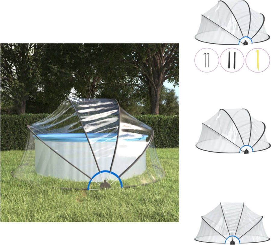 VidaXL Zwembadkoepel Beschermende UPF 30 PVC + Glasvezelconstructie Transparant 315 x 158 cm Zwembad afdekzeil