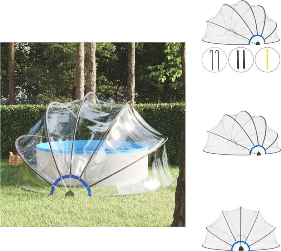 VidaXL Zwembadkoepel PVC en Glasvezel Transparant 440 x 220 cm (ø x H) Zwembad afdekzeil