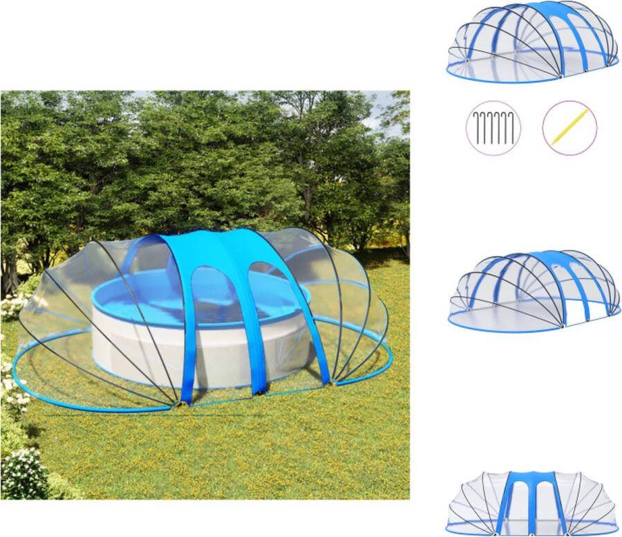 VidaXL Zwembadkoepel PVC glasvezel en staal 620 x 410 x 205 cm Zwembad afdekzeil