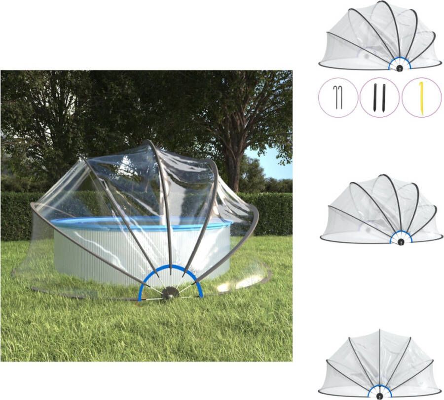 VidaXL Zwembadkoepel Transparant 467x234 cm UPF 30 PVC Glasvezel Zwembad afdekzeil