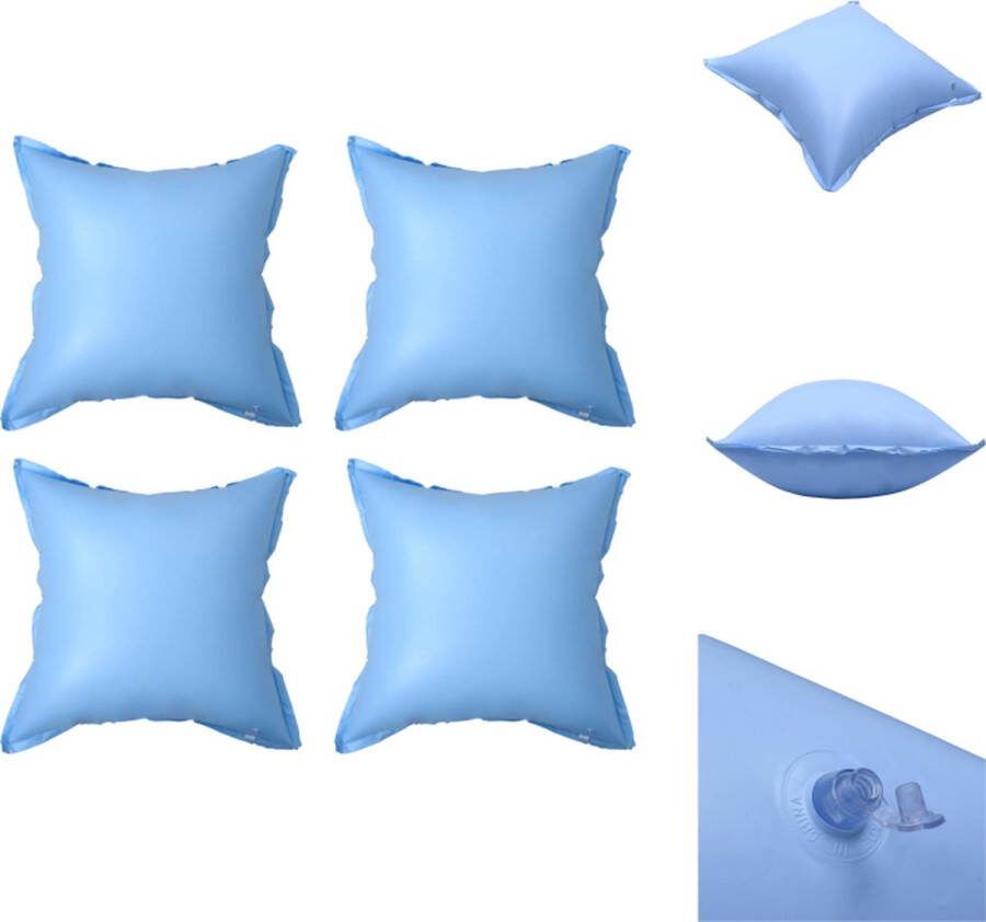 VidaXL Zwembadkussens Set van 4 110 x 110 cm Bescherming tegen ijs PVC Blauw Zwembadfilterpomp