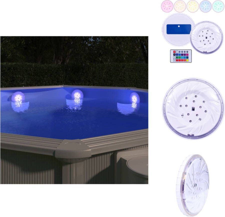VidaXL Zwembadlamp LED Verlichting Waterdicht Drijvend 150mm Diameter IPX7 Zwembadonderhoud