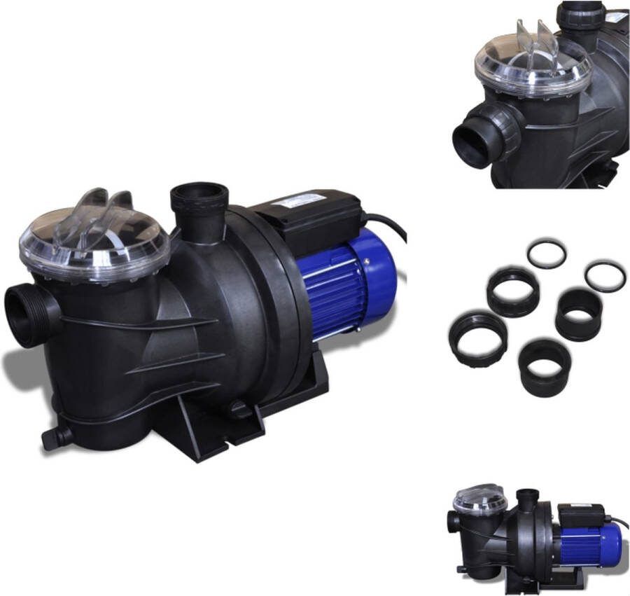 VidaXL Zwembadpomp Geavanceerd 1200 W 230 V 50 Hz 23.000 liter per uur 16 m opvoerhoogte 55 x 25 x 23.5 cm IPX4 Zeef filter Zwembadfilter