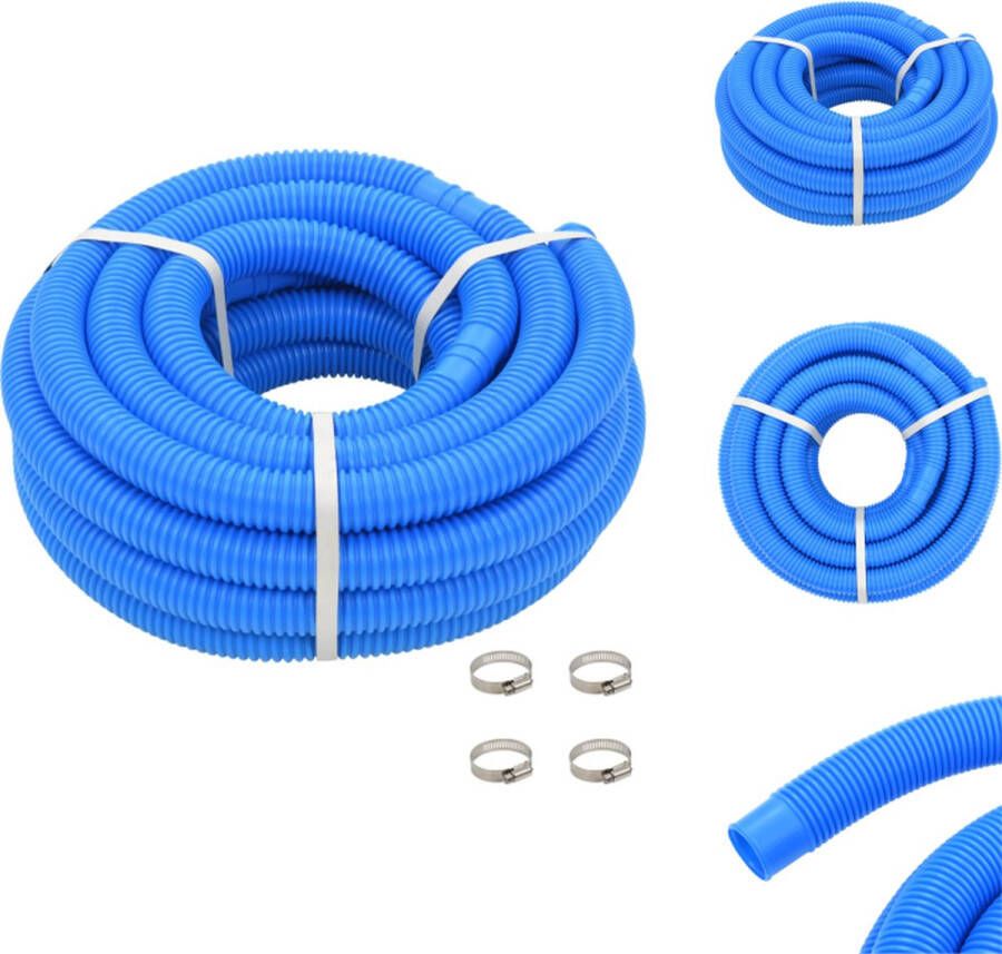 VidaXL Zwembadslang 38 mm Lengte 12 m LDPE Blauw Zwembadonderhoud