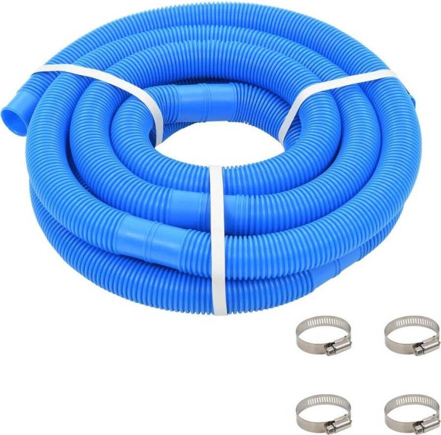 VidaXL Zwembadslang met klemmen 38 mm 6 m blauw