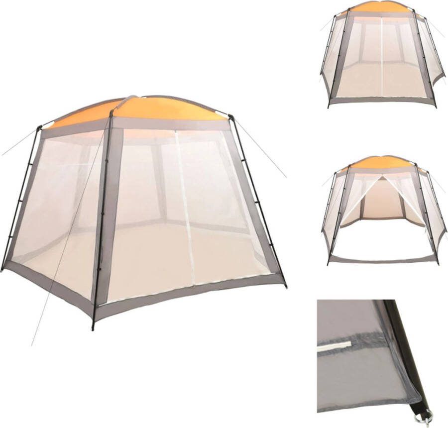 VidaXL Zwembadtent Feesttent 500x433x250 cm Grijs Zwembadfilterpomp