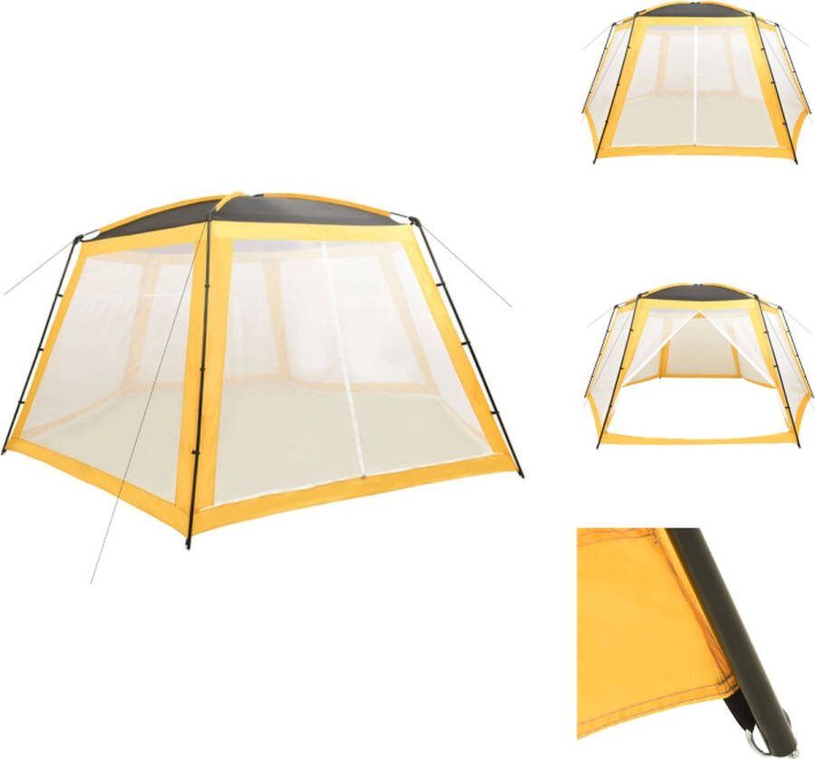 VidaXL Zwembadtent Geel 660x580x250cm Polyester met PA-coating Zwembadfilterpomp