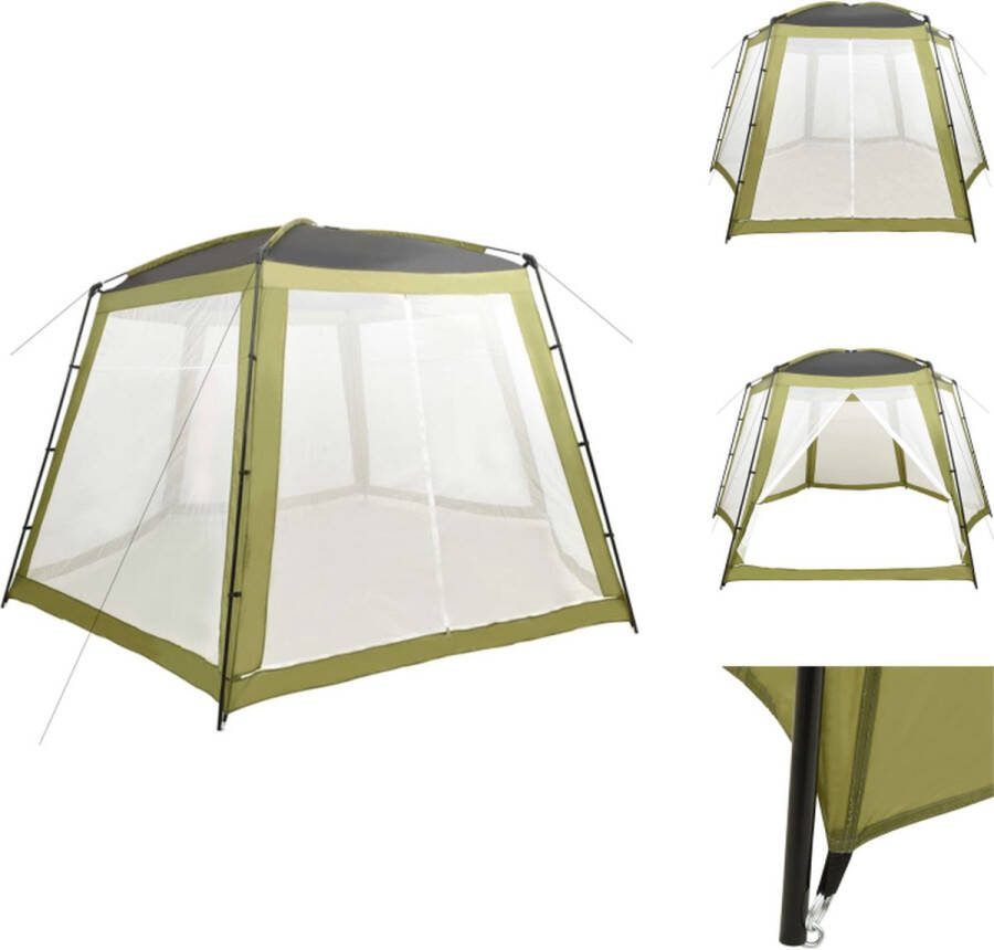VidaXL Zwembadtent Partytent 500 x 433 x 250 cm Groen UV- en waterbestendig Zwembadfilterpomp