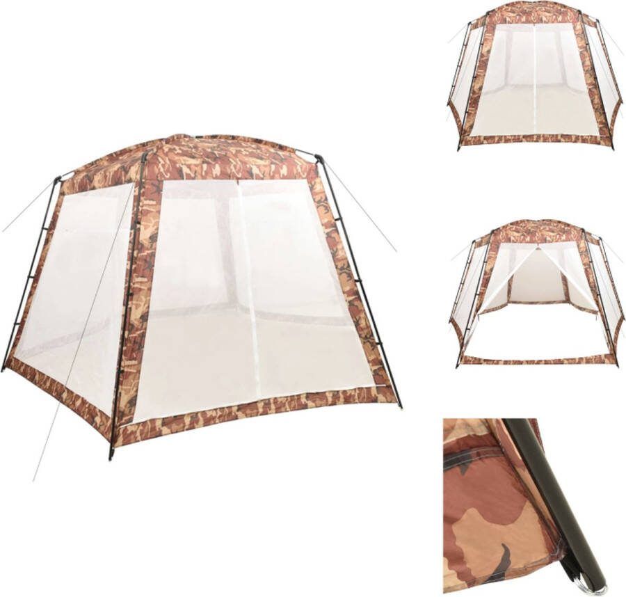 VidaXL Zwembadtent polyester met PA-coating 500 x 433 x 250 cm camouflage Zwembadfilterpomp