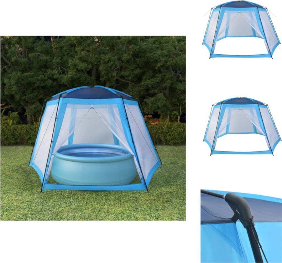VidaXL Zwembadtent Polyester PA-coating 500 x 433 x 250 cm Blauw Zwembadonderhoud