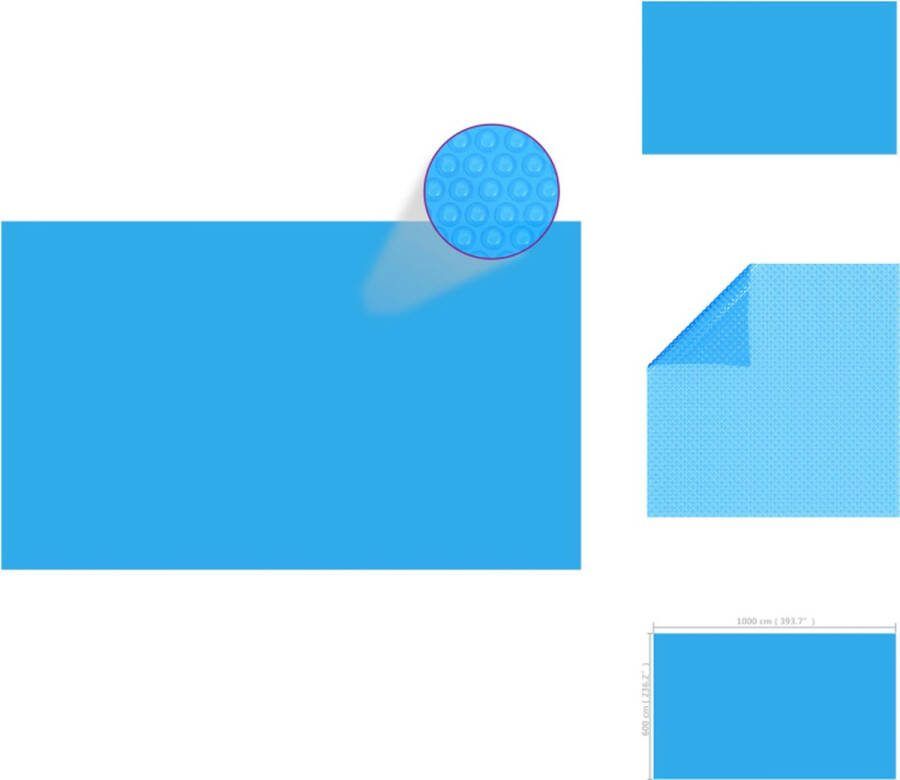 VidaXL Zwembadzeil PE-folie met luchtkamers 1.000 x 600 cm blauw Zwembad afdekzeil