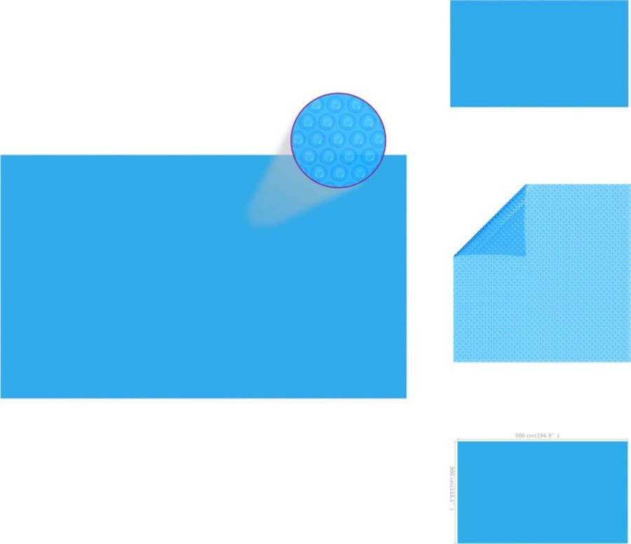 VidaXL Zwembadzeil PE-folie met luchtkamers 500x300cm Blauw Zwembad afdekzeil