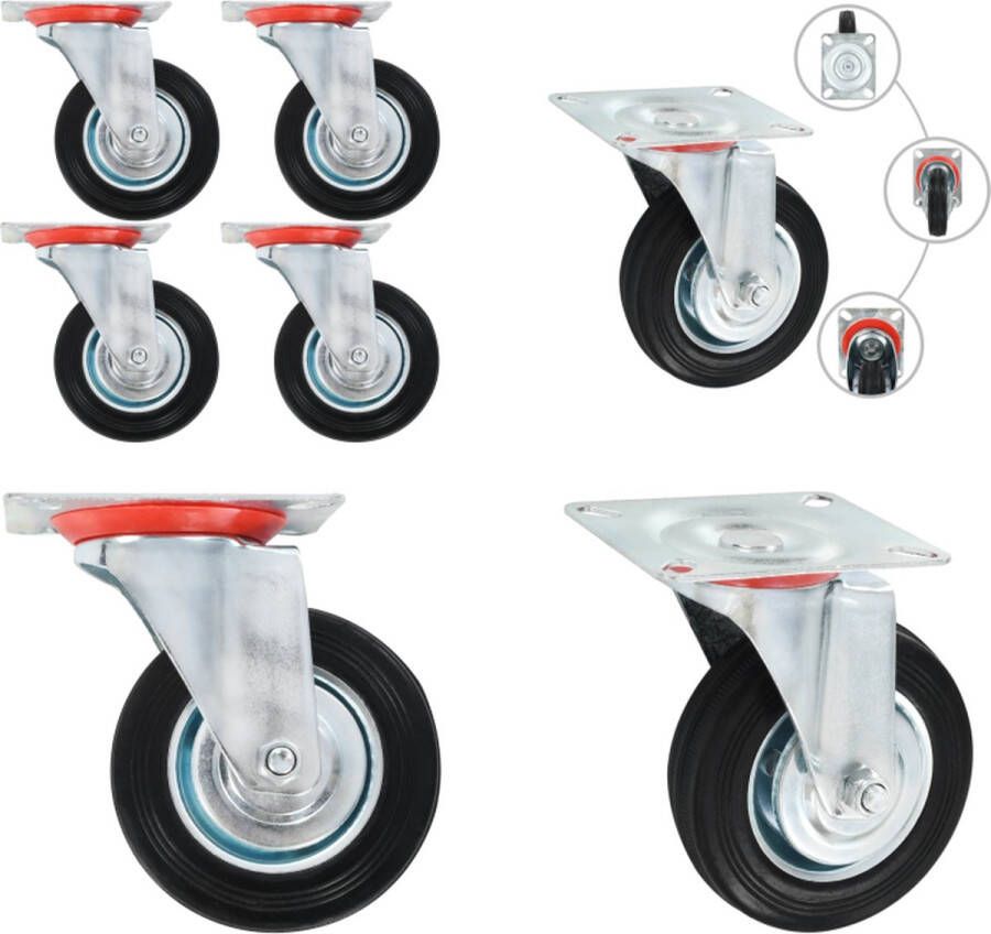 VidaXL Zwenkwielen 4 st 100 mm Zwenkwiel Zwenkwielen Trolley Zwenkwiel Trolley Zwenkwielen