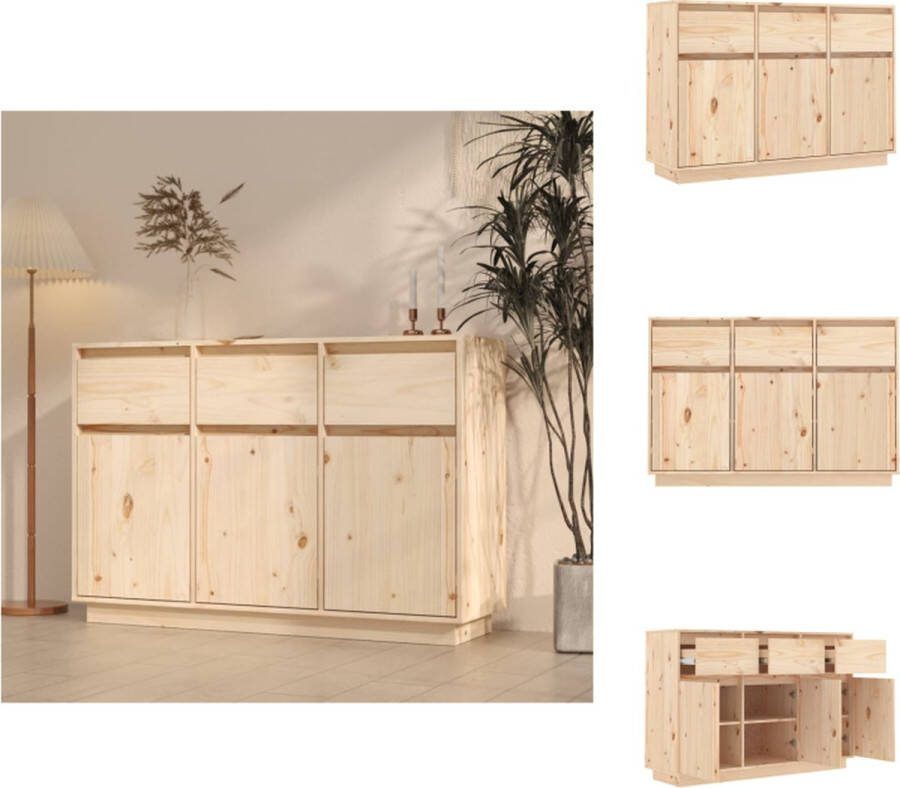 VidaXL Zwevend Dressoir Grenenhout 110 x 34 x 75 cm Opbergruimte Keukenkast