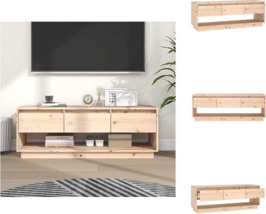 VidaXL Zwevend Grenenhouten TV-meubel 110.5 x 34 x 40 cm Onbehandeld Kast