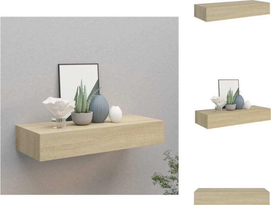 VidaXL Zwevend Schap Eiken 60x23.5x10 cm Voldoende Ruimte Wandsteun