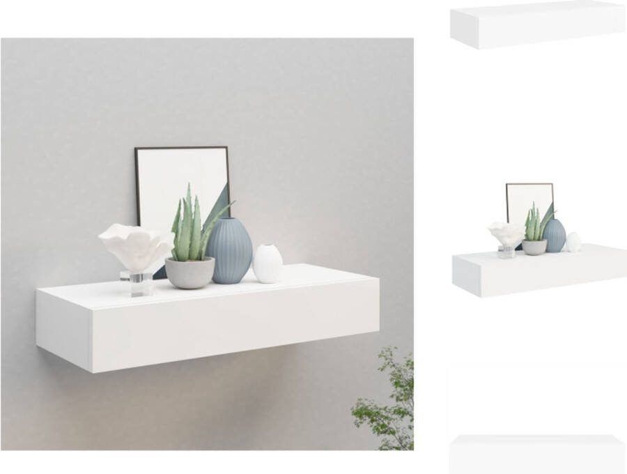 VidaXL Zwevend Schap Wandplank met lade 60x23.5x10cm Wit Wandsteun