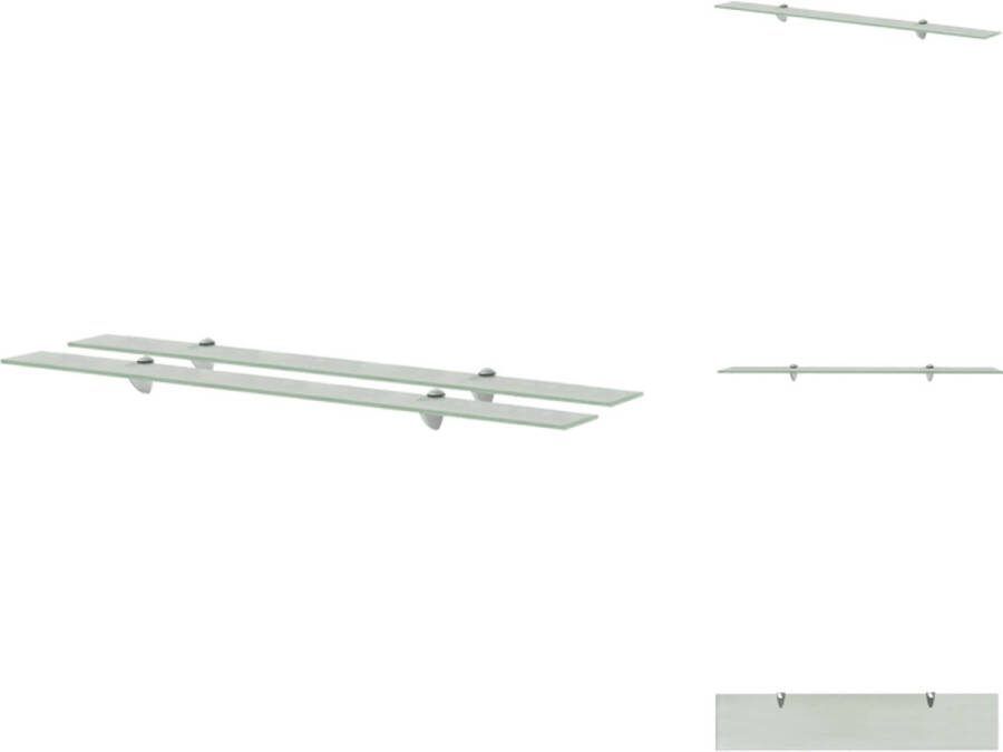 VidaXL Zwevend Wandschap Matglas 100 x 20 cm 8 mm Dikte 15 kg Draagvermogen Wandsteun