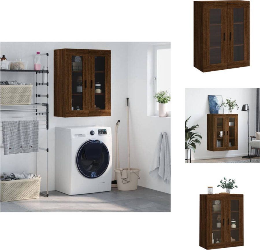 VidaXL Zwevende Kast Wandgemonteerde Bruineiken Opbergkast 69.5 x 34 x 90 cm Duurzaam en Praktisch Keukenkast