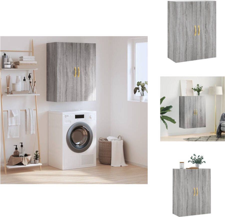 VidaXL Zwevende Opbergkast 69.5 x 34 x 90 cm Grijs Sonoma Eiken Keukenkast