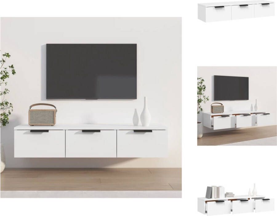 VidaXL Zwevende Wandkast 102 x 30 x 20 cm Wit Hout Wandsteun