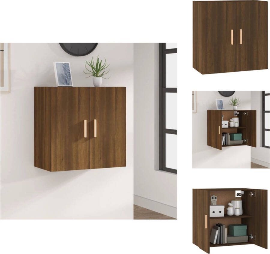 VidaXL Zwevende Wandkast Bruineiken 60 x 30 x 60 cm Scandinavische Stijl Kast