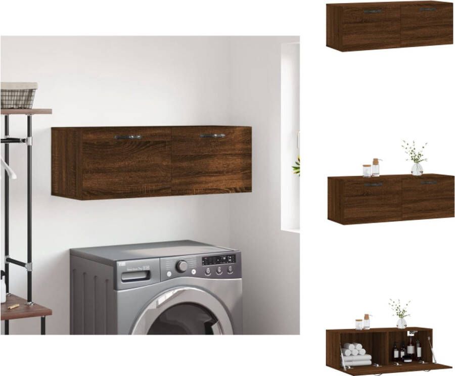 VidaXL Zwevende Wandkast Bruineiken 60x36.5x35 cm Duurzaam bewerkt hout Kast