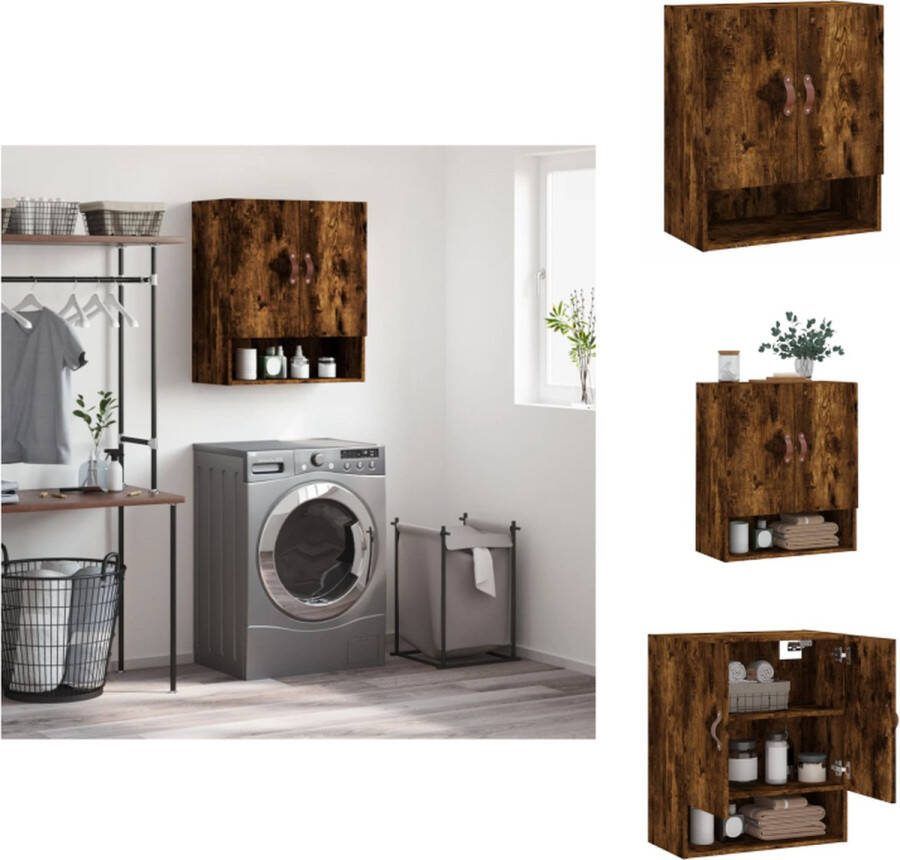VidaXL zwevende wandkast gerookt eiken 60 x 31 x 70 cm opbergkast Kast