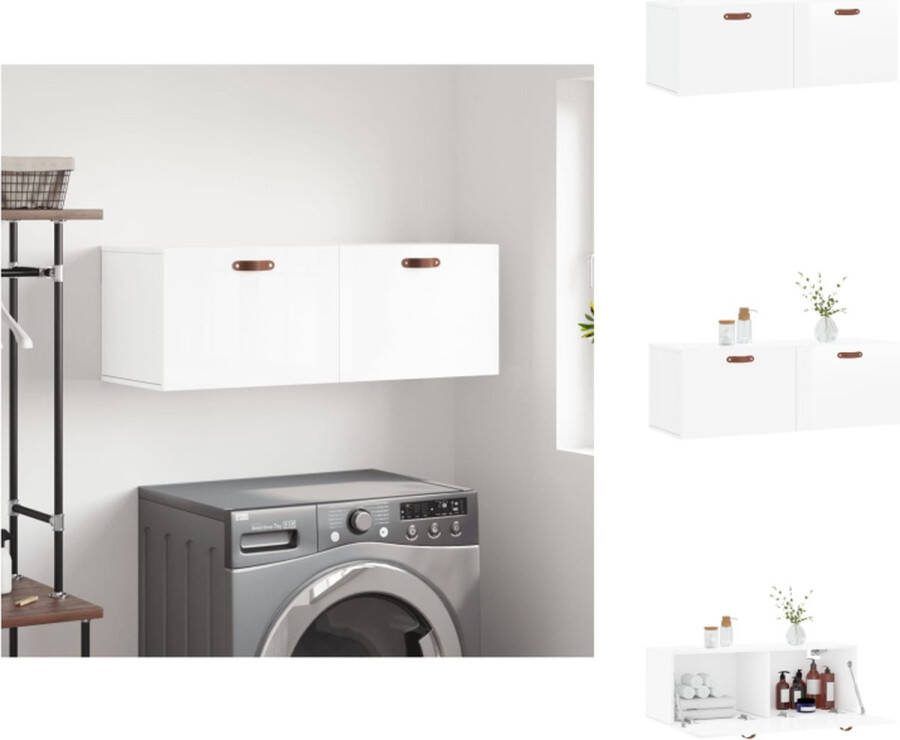 VidaXL Zwevende Wandkast Hoogglans Wit 100 x 36.5 x 35 cm Kast