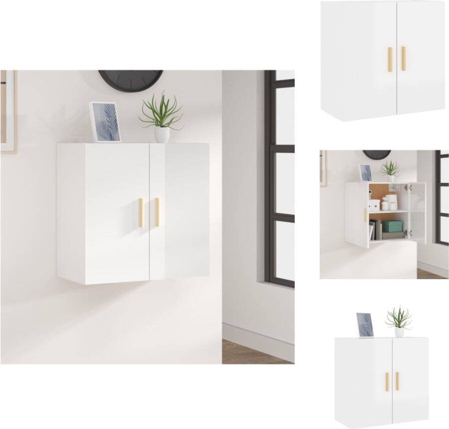 VidaXL Zwevende Wandkast Hoogglans Wit 60 x 30 x 60 cm Kast