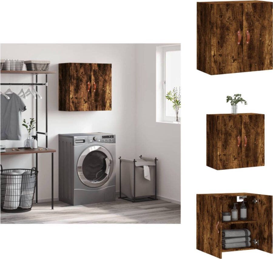 VidaXL Zwevende Wandkast Smoked Oak 60 x 31 x 60 cm Duurzaam bewerkt hout Kast