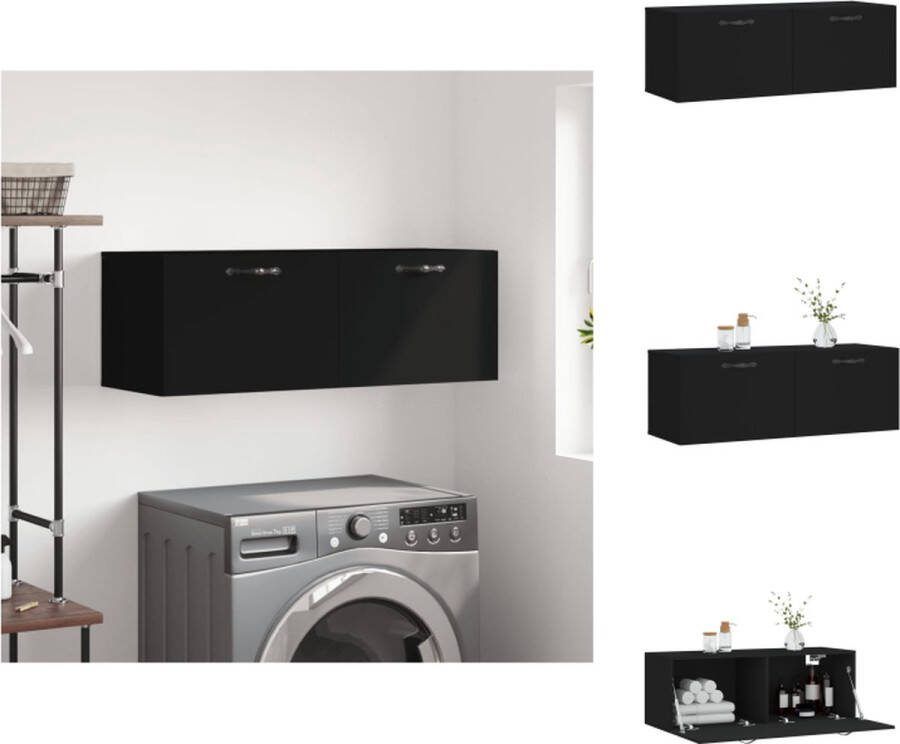 VidaXL Zwevende Wandkast Zwart 60 x 36.5 x 35 cm Duurzaam Hout Wandgemonteerd Kast