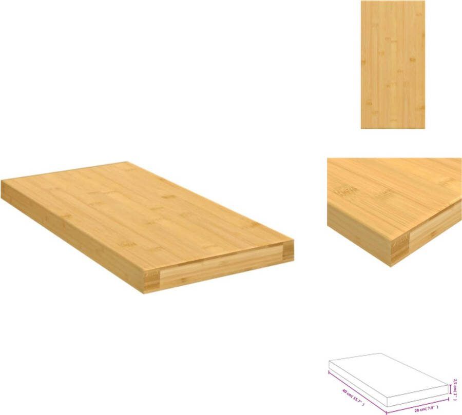 VidaXL Zwevende wandplank Bamboe 40 x 20 x 2.5 cm Praktisch en decoratief Wandsteun