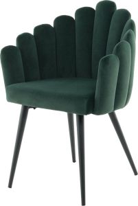 Vietavie Eetkamerstoel Jeane 525 Groen | Velvet | Luxe Eetkamerstoel met armleuning | Richmond stijl