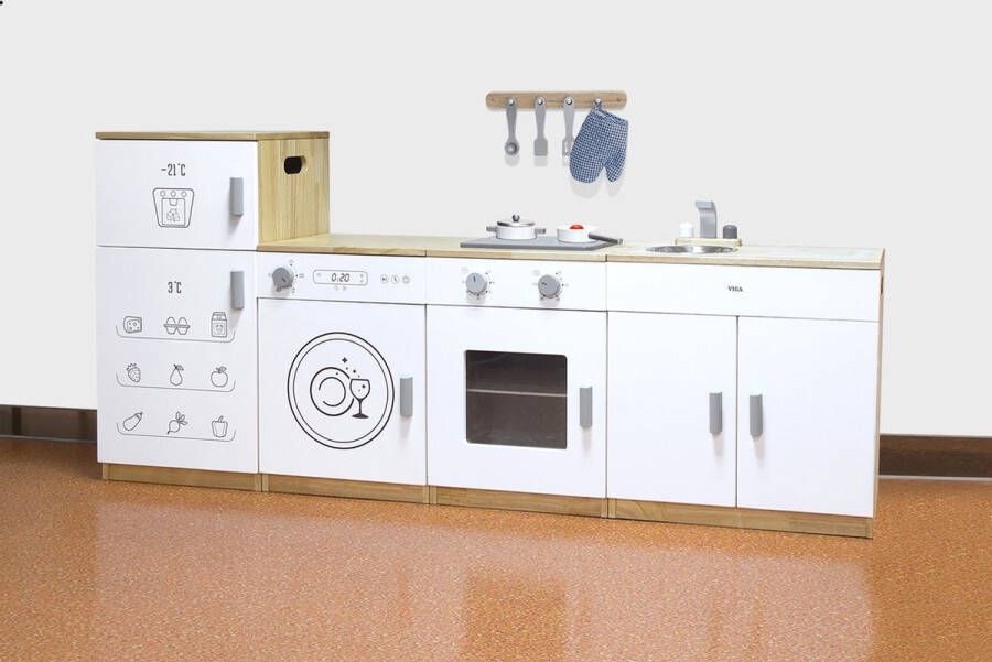 Vigatoys Houten Speelkeuken Luxe 4 delig Wit