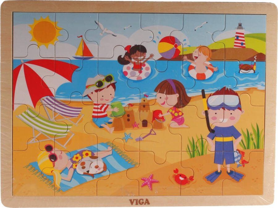 Vigatoys Viga Toys Legpuzzel Four Seasons Zomer 24 Stukjes