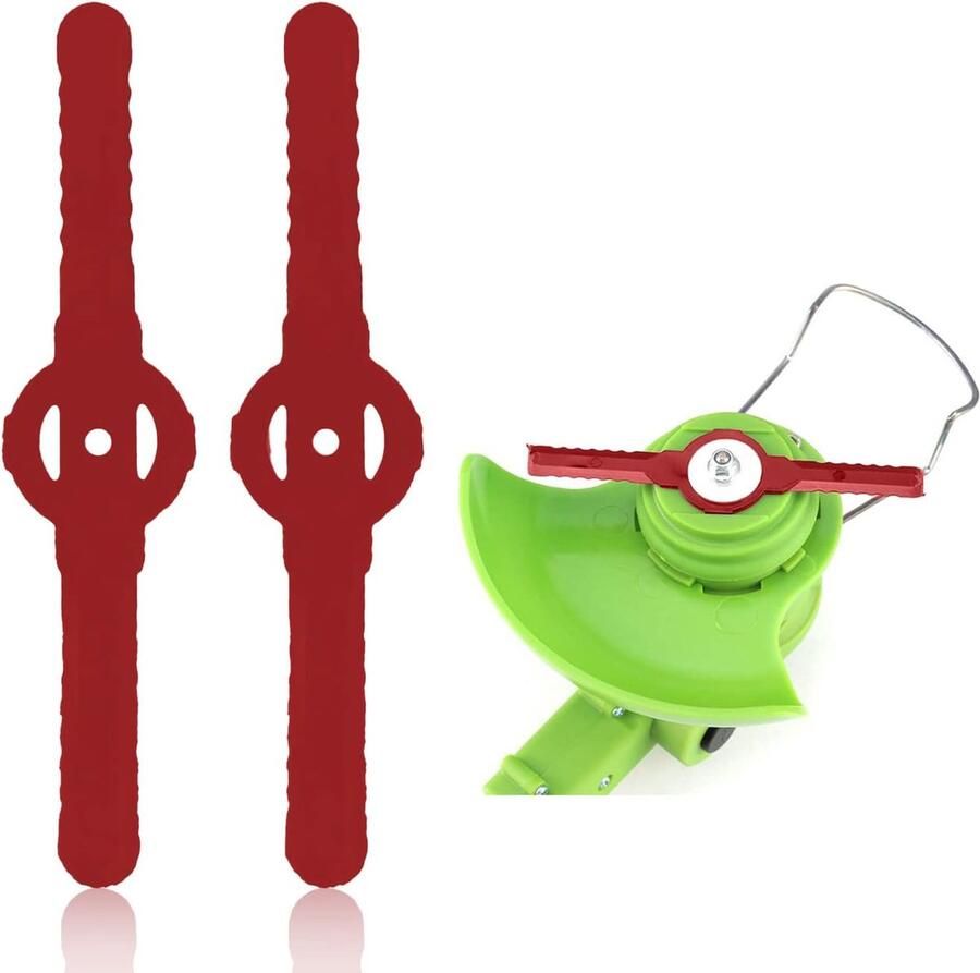 Viilich 50 stuks grastrimmer-kopmessen vervangen kunststof reservemessen vervangen kunststof snijmesjes Weed Wacker Head Blades grasmaaier Weed Eater Blades voor accu-grastrimmer mesjes (rood)