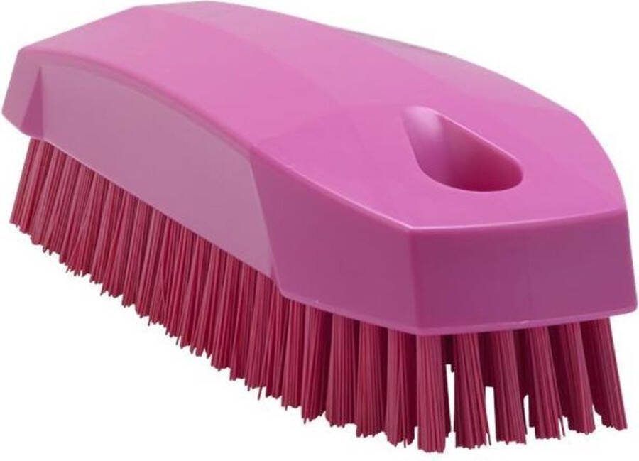 Vikan 64401 Nagelborstel Roze Harde haren voor dieptereiniging van nagels bekleding tapijten