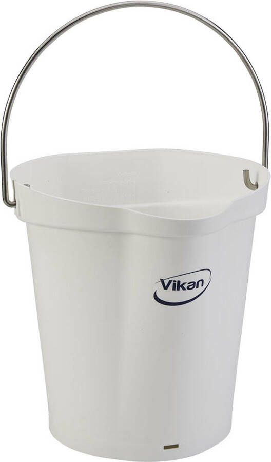 Vikan Emmer 56885 6 Liter Wit Stevige Emmer Chemicaliën bestendig Maximaal 100°C Geschikt voor Voedselverwerking en Schoonmaakwerkzaamheden