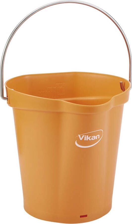Vikan Emmer 56887 6 Liter Oranje Stevige Emmer Chemicaliën bestendig Maximaal 100°C Geschikt voor Voedselverwerking en Schoonmaakwerkzaamheden