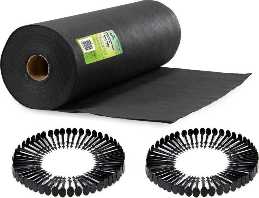 Viking Choice Anti worteldoek 1 6 meter x 100 meter + 100 grondpinnen
